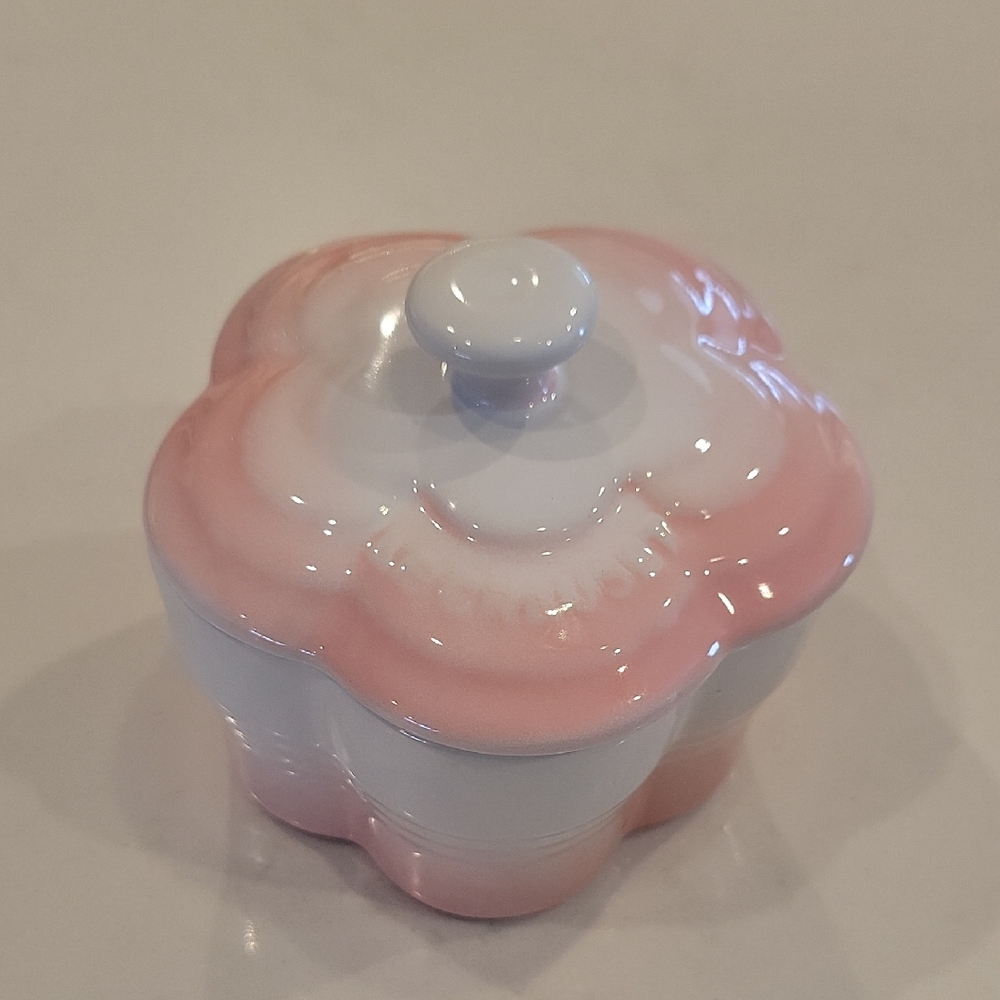 Le Creuset Powder Pink Flower Cocotte